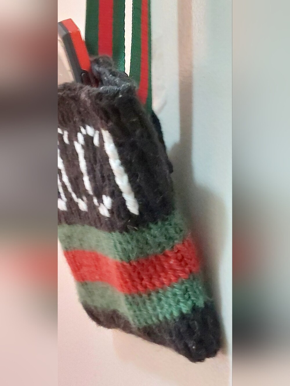 NEW Gucci Black Knit Belt Bag/Phone Case Green/Red Adjustable Strap - Picture 4 of 10